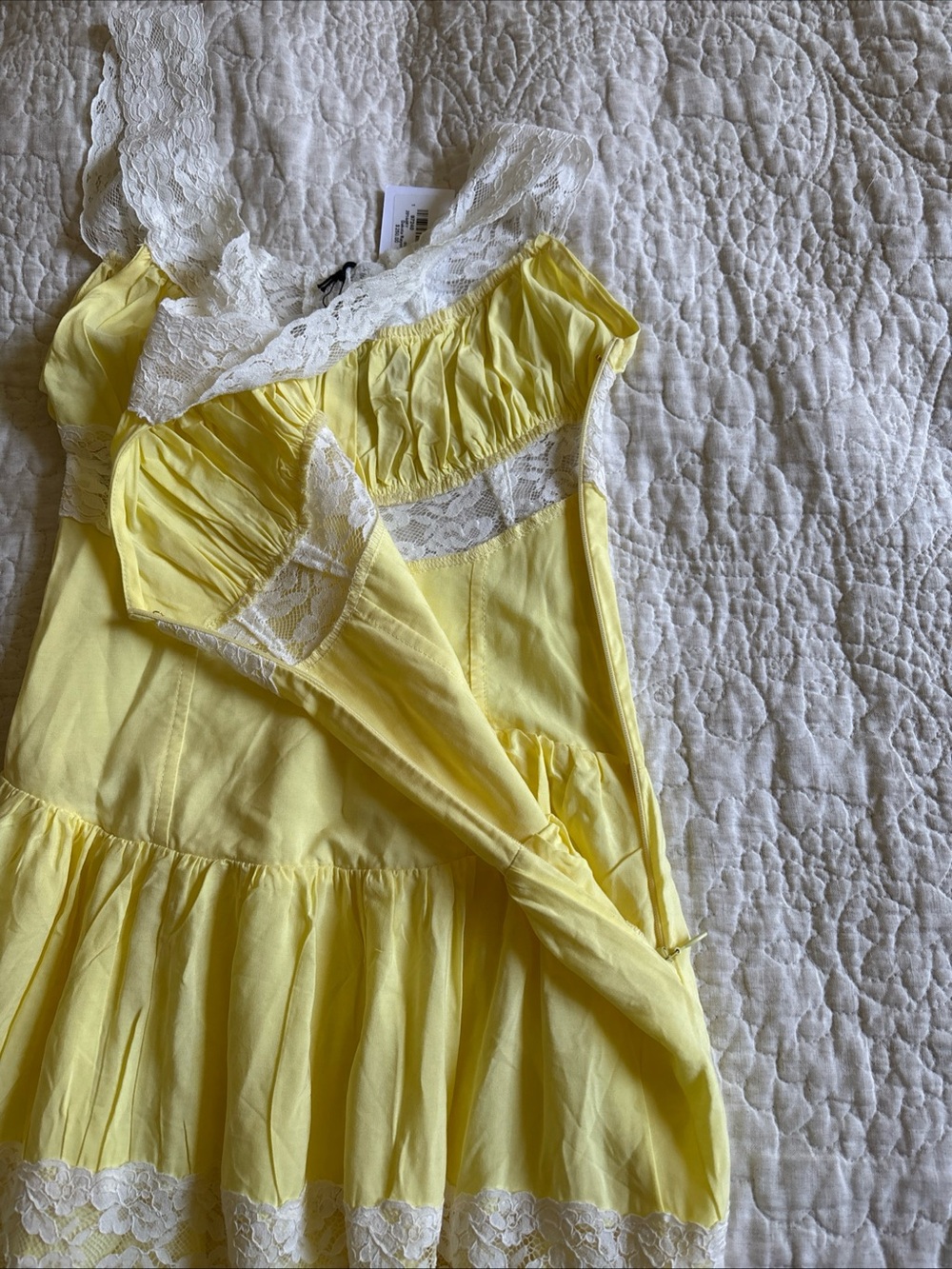 NWT Frankies Bikinis Dakota Maxi Dress Sunflower Yellow Lace Sleeveless Size XS - Picture 12 of 14